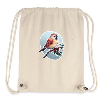 Oiseau d’hiver - Sac à cordon recyclé Stanley/Stella - blanc naturel - Devant