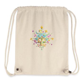 Totenkopf Blumen - Stanley/Stella recycelter Gym Bag - Naturweiß - Vorne