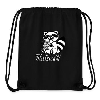 Mignon raton laveur mangeant de la confiture - Design « Sweet » - Sac à cordon recyclé Stanley/Stella - noir - Devant