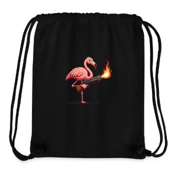 Flamand rose - Sac à cordon recyclé Stanley/Stella - noir - Devant