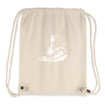 Phare avec balise dans une mer orageuse - Sac à cordon recyclé Stanley/Stella - blanc naturel - Devant