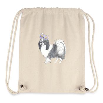 Japanese Chin With Flower - Stanley/Stella Recycled Gym Bag - natural - Front