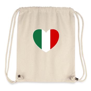 Italien Flagge Herz breit - Stanley/Stella recycelter Gym Bag - Naturweiß - Vorne