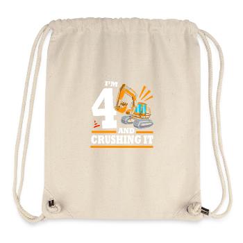 Children's birthday party construction site - Stanley/Stella Recycled Gym Bag - natural - Front