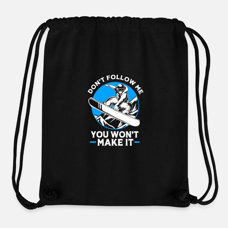 Snowboard Snowboard Vacances snowboard Snowboarders - Sac à cordon recyclé Stanley/Stella - noir