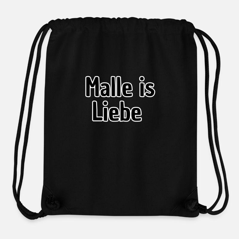 Malle is Liebe Schriftzug - Stanley/Stella recycelter Gym Bag - Schwarz