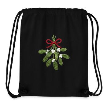 Bestickter Mistelzweig – romantisches Weihnachten (gedruckt) - Stanley/Stella recycelter Gym Bag - Schwarz - Vorne