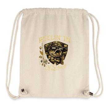 Reelin' In 100 Days of School Fishing Fish Design - Stanley/Stella Recycled Gym Bag - natural - Front