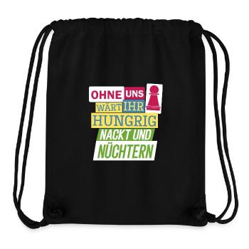 Bauern Protest Demo Ohne uns nackt und nüchern - Stanley/Stella recycelter Gym Bag - Schwarz - Vorne