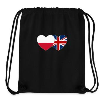 Poland United Kingdom Flag Heart - Stanley/Stella Recycled Gym Bag - black - Front