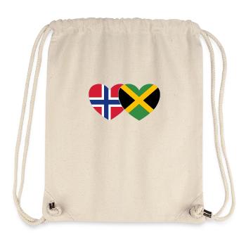 Norwegen Jamaika Flagge Herz - Stanley/Stella recycelter Gym Bag - Naturweiß - Vorne