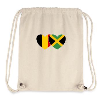 Belgien Jamaika Flagge Herz - Stanley/Stella recycelter Gym Bag - Naturweiß - Vorne