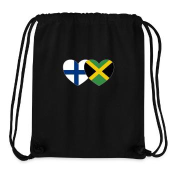 Finnland Jamaika Flagge Herz - Stanley/Stella recycelter Gym Bag - Schwarz - Vorne