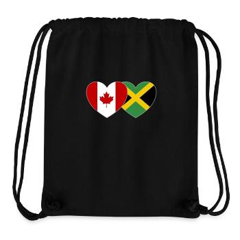 Kanada Jamaika Flagge Herz - Stanley/Stella recycelter Gym Bag - Schwarz - Vorne