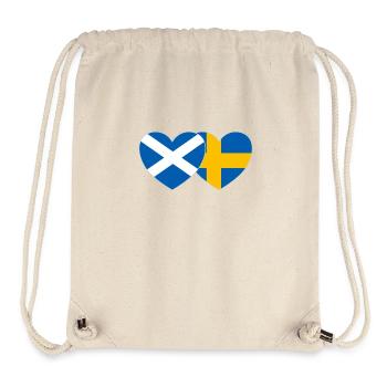 Schottland Schweden Flagge Herz breit - Stanley/Stella recycelter Gym Bag - Naturweiß - Vorne