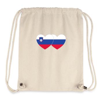 Slovenia Russia Flag Heart - Stanley/Stella Recycled Gym Bag - natural - Front