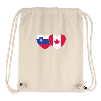 Slovenia Canada Flag Heart - Stanley/Stella Recycled Gym Bag - natural - Front