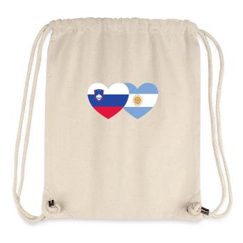 Slovenia Argentina Flag Heart - Stanley/Stella Recycled Gym Bag - natural - Front