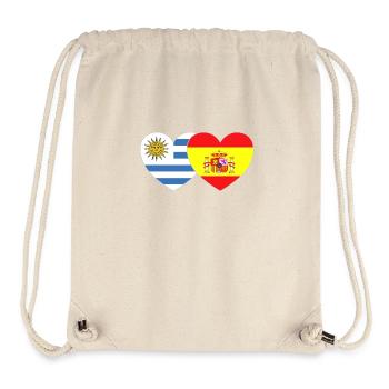 Uruguay Spanien Flagge Herz - Stanley/Stella recycelter Gym Bag - Naturweiß - Vorne