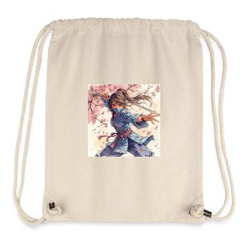 Blütenklinge Ninja im Kimono - Stanley/Stella recycelter Gym Bag - Naturweiß - Vorne