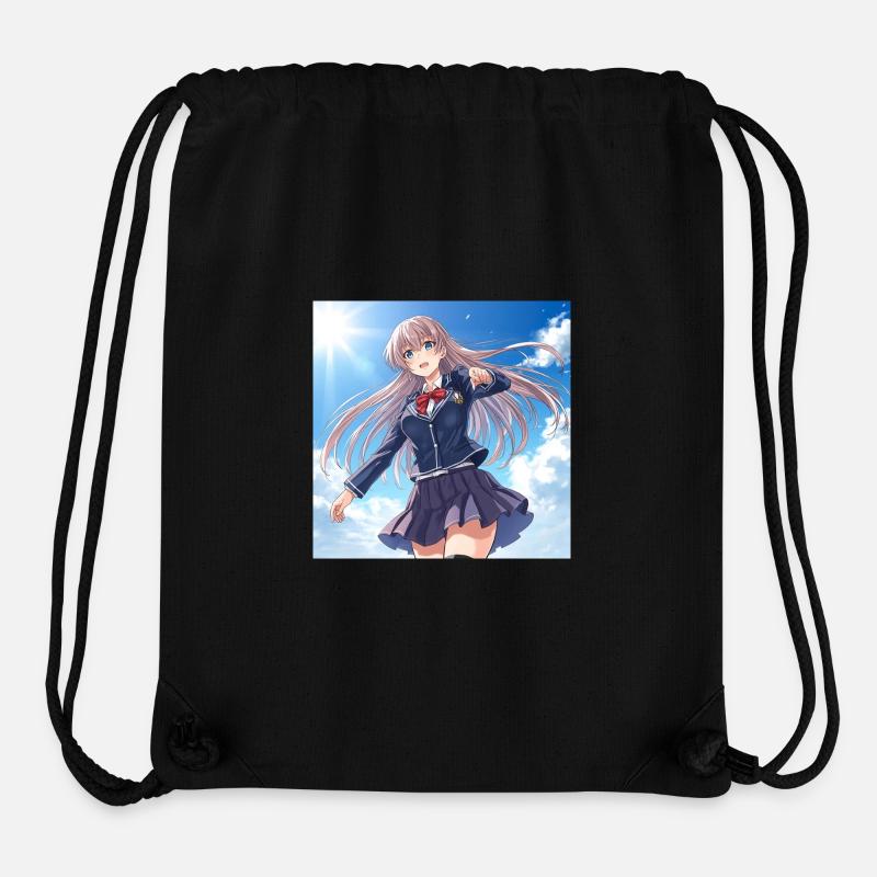 Héroïne en uniforme de l’école Tempête Solaire - Sac à cordon recyclé Stanley/Stella - noir