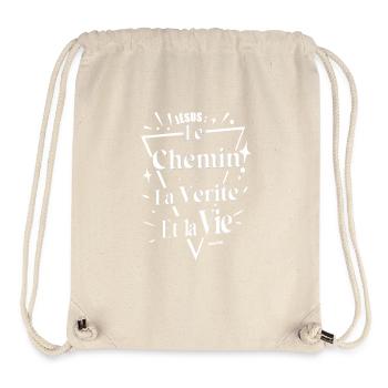 Ich bin der Weg, die Wahrheit und das Leben - Stanley/Stella recycelter Gym Bag - Naturweiß - Vorne
