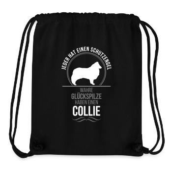 COLLIE Langhaar Schutzengel Wilsigns - Stanley/Stella recycelter Gym Bag - Schwarz - Vorne