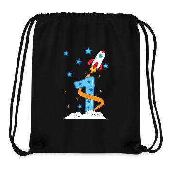 1. Geburtstag Baby Kind Rakete - Stanley/Stella recycelter Gym Bag - Schwarz - Vorne