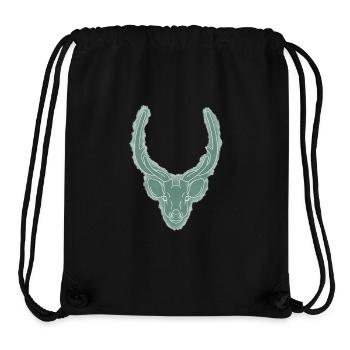 Tête de cerf / Bois / Trophée de chasse / Cerf / Gibier - Sac à cordon recyclé Stanley/Stella - noir - Devant