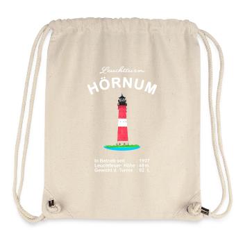 Leuchtturm Hörnum auf Sylt, Zeichnung - Stanley/Stella recycelter Gym Bag - Naturweiß - Vorne