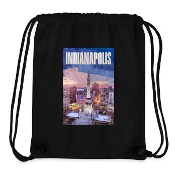 Indianapolis Skyline am Monument Circle - Stanley/Stella recycelter Gym Bag - Schwarz - Vorne