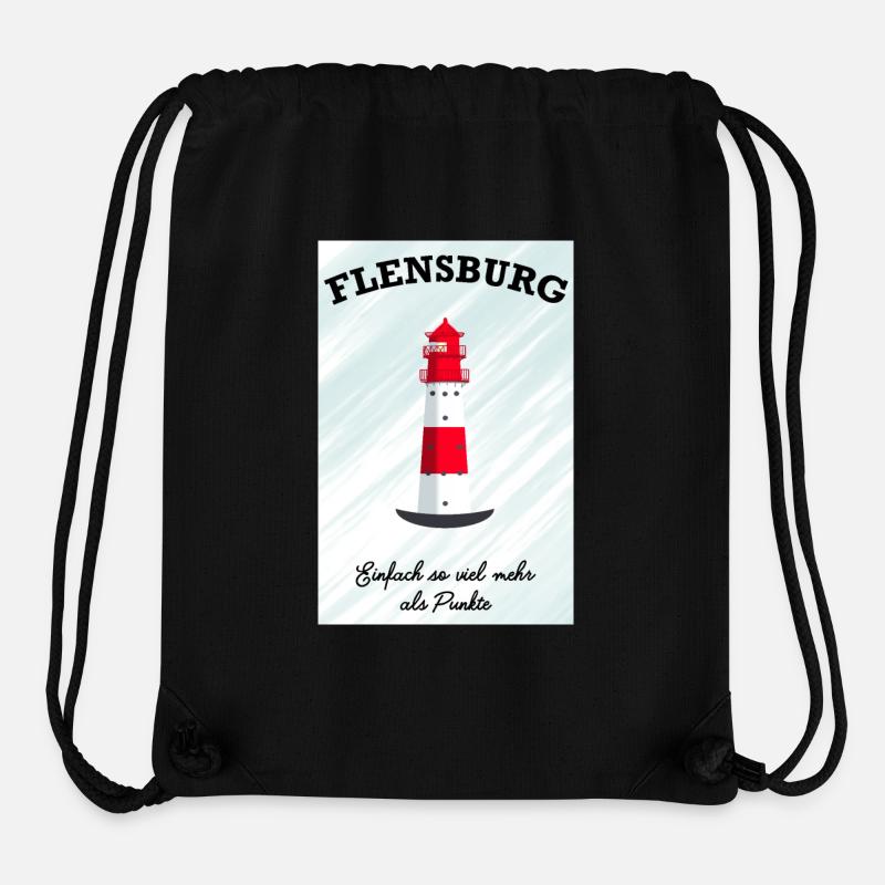 Flensburg Leuchtturm Falshöft, Mehr als Punkte - Stanley/Stella recycelter Gym Bag - Schwarz