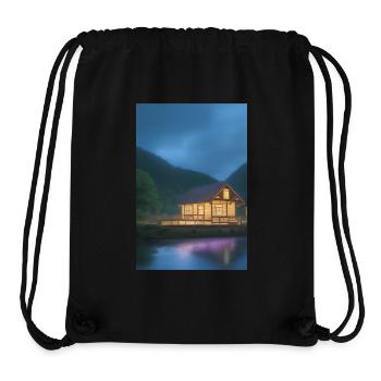 Charming lakeside cabin - Stanley/Stella Recycled Gym Bag - black - Front