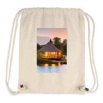 Charming lakeside cabin - Stanley/Stella Recycled Gym Bag - natural - Front