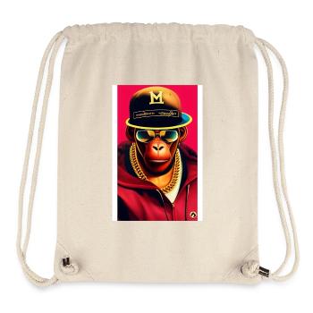 Cool monkey with gold chain - Stanley/Stella Recycled Gym Bag - natural - Front