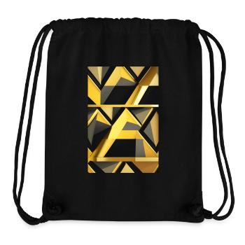 Motif doré - Sac à cordon recyclé Stanley/Stella - noir - Devant