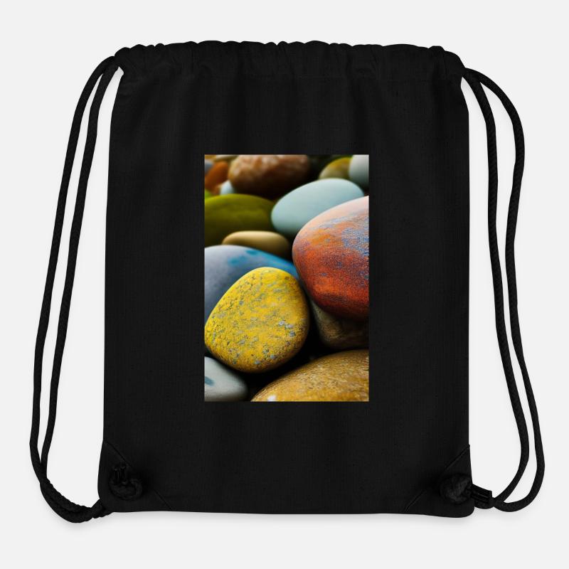 Bunte Steine - Stanley/Stella recycelter Gym Bag - Schwarz
