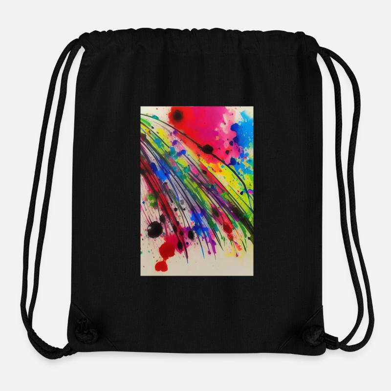 Farbspritzer und Linien - Stanley/Stella recycelter Gym Bag - Schwarz