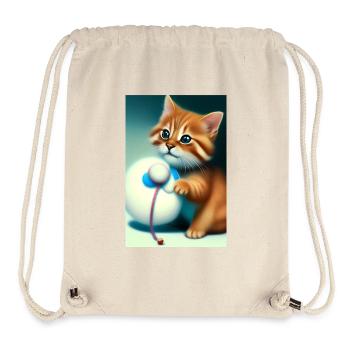 Little Cute Baby Cat - Stanley/Stella Recycled Gym Bag - natural - Front