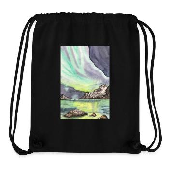 Norwegen Nordlicht Nacht Skandinavien Lofoten - Stanley/Stella recycelter Gym Bag - Schwarz - Vorne