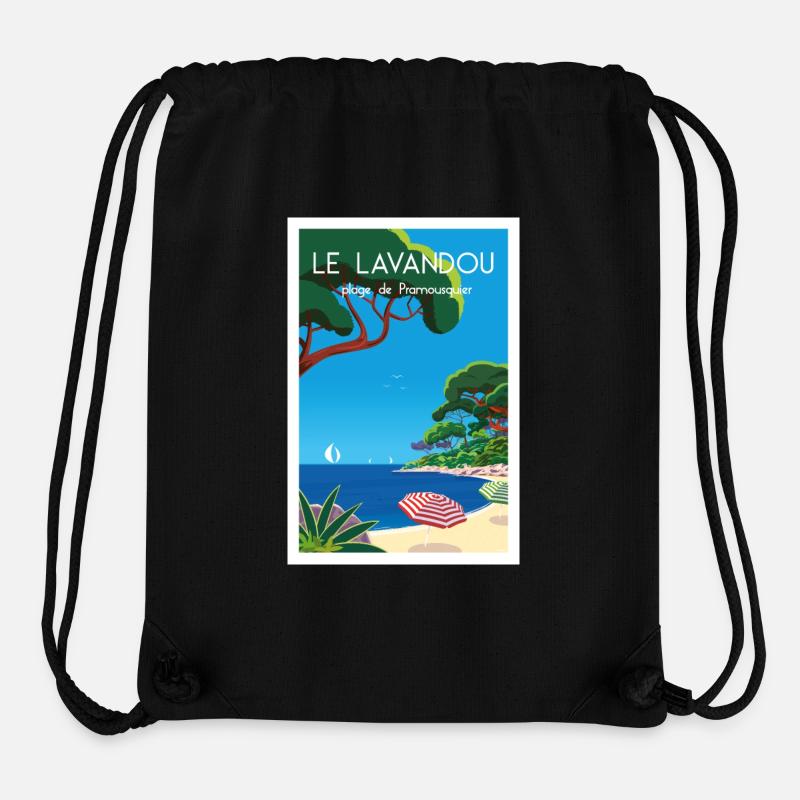 LE LAVANDOU PRAMOUSQUIER - Sac à cordon recyclé Stanley/Stella - noir