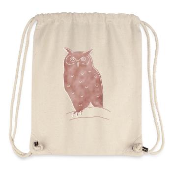 "Eule", Boho Line Art Design, Serie „Woods“ - Stanley/Stella recycelter Gym Bag - Naturweiß - Vorne