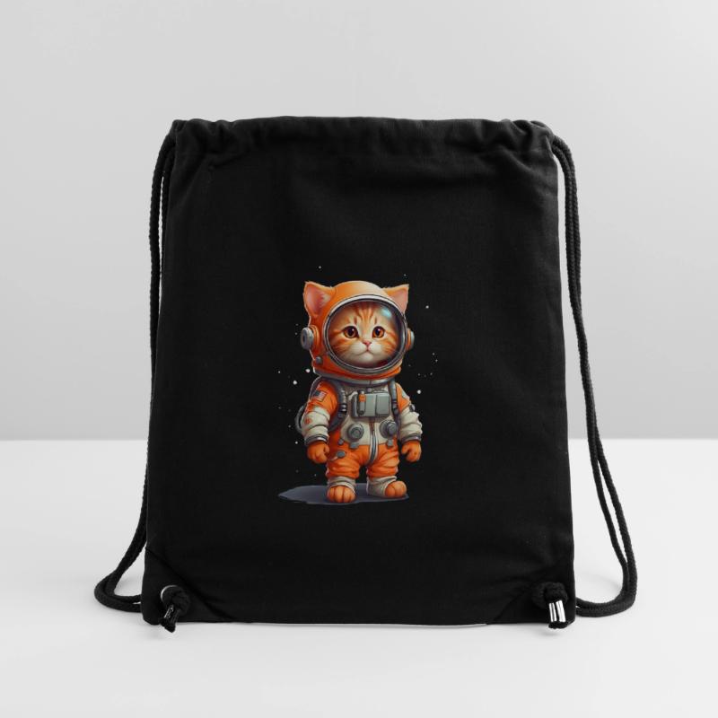 Conception de bébé chat orange astronaute mignon Sac à cordon recyclé Stanley/Stella