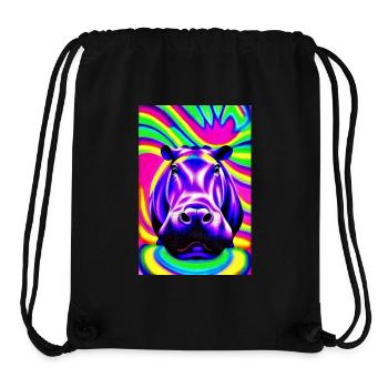 Nilpferd in Farbe Pop Art - Stanley/Stella recycelter Gym Bag - Schwarz - Vorne