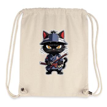 Ninja Cat - Samurai Kitten - Stanley/Stella Recycled Gym Bag - natural - Front