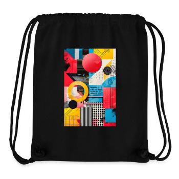 Retro Style - Abstrakte Formen - Stanley/Stella recycelter Gym Bag - Schwarz - Vorne