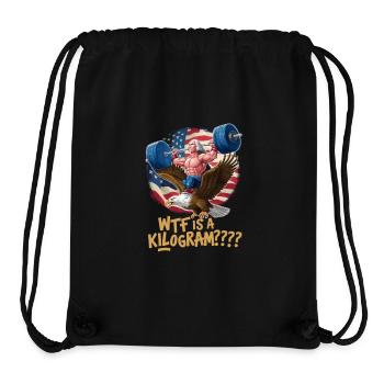 WTF est un kilogramme Blague patriotique sur le - Sac à cordon recyclé Stanley/Stella - noir - Devant