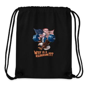 WTF est un kilogramme Blague patriotique sur le - Sac à cordon recyclé Stanley/Stella - noir - Devant
