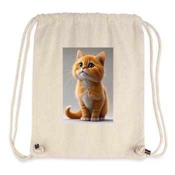 Orange Kuschel Tiger Katze - Stanley/Stella recycelter Gym Bag - Naturweiß - Vorne