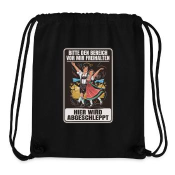 HIER WIRD ABGESCHLEPPT - Stanley/Stella recycelter Gym Bag - Schwarz - Vorne
